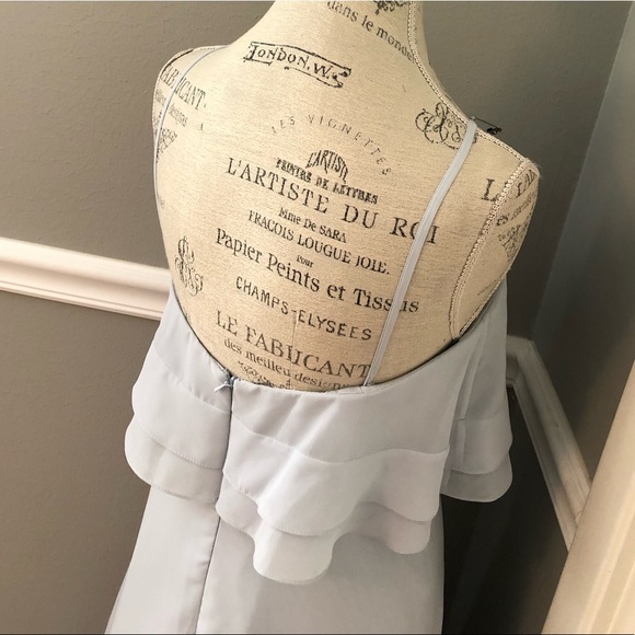 NEW SORELLA VITA SZ 12 ARTIC BLUE CHIFFON FORMAL EVENING GOWN - Picture 7 of 12